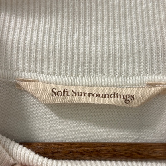 Soft Surroundings Lightweight Turtleneck Sweater Size Large Ivory Tunic Length - Picture 6 of 7